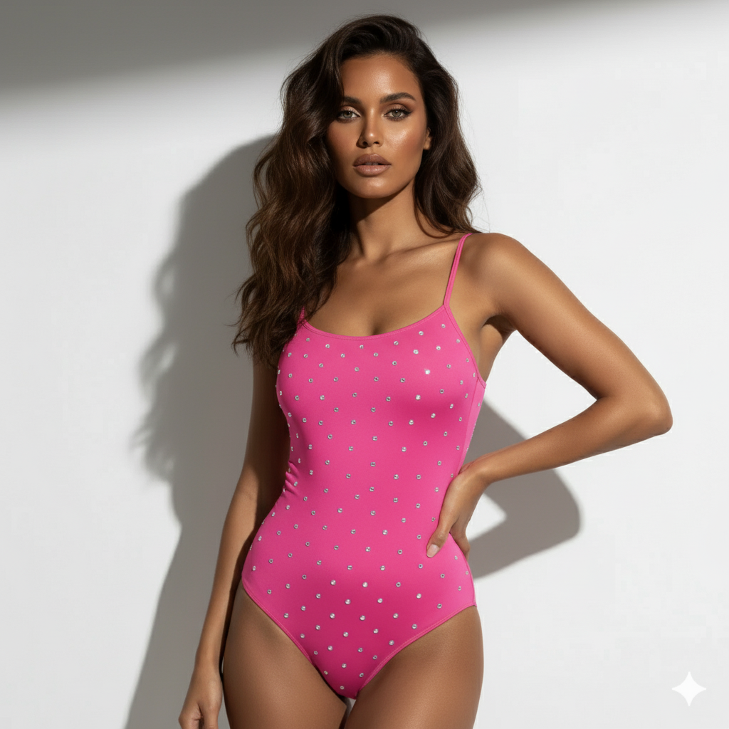 Celeste In Pink Swimsuit