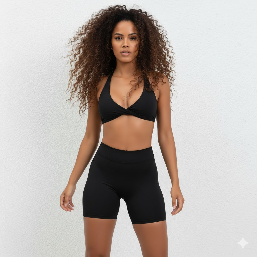 Halo Black Sports Bra